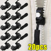Black universal zipper repair kit with multiple pullers and a zipper pull for quick fixes
