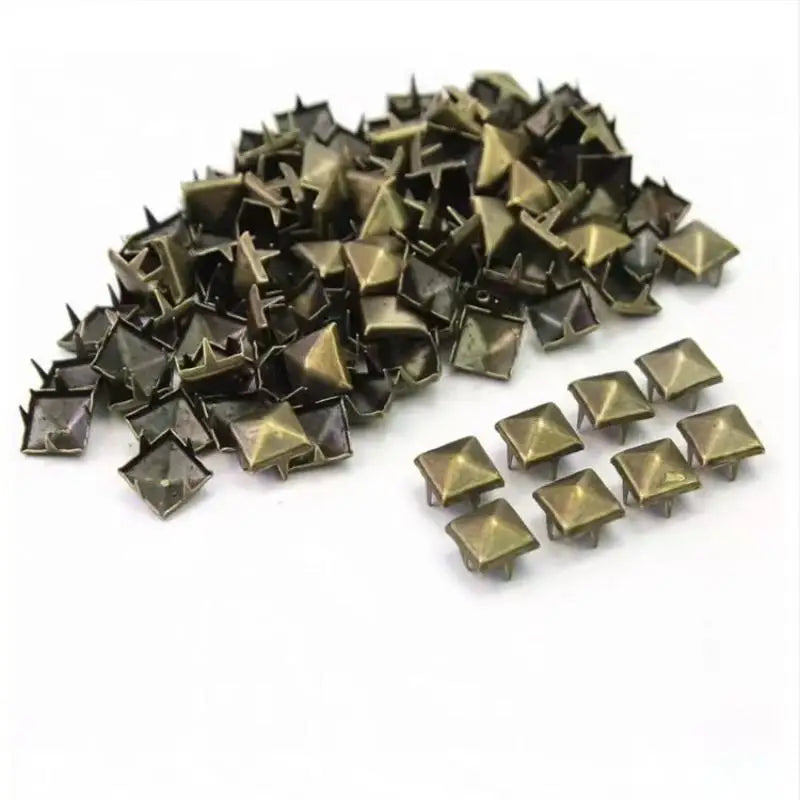 Square Pyramid Metal Studs for DIY Leathercraft and Punk Fashion
