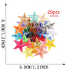 A collection of 20 random five-pointed star embroidery patches in various colors and shades.