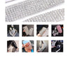 Silver crystal rhinestone sticker ribbon with diamond trim for crafts and decor