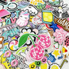 Assorted cartoon embroidery patches featuring various animals, food items, and abstract designs for DIY projects