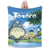 A fleece throw blanket featuring the Totoro character from My Neighbor Totoro.