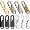 A set of universal zipper repair kits featuring various metal sliders and openers in gold, silver, and black finishes.