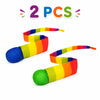Two rainbow colored comet balls with soft tails are displayed on a white background.