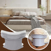 White invisible corner tightener clips used to secure mattresses and sofas