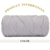 A tightly wound skein of thick, light gray polyester blended yarn for crafting.