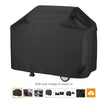 Black heavy-duty all-weather grill cover shown from the side.