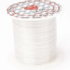 A spool of multicolor elastic beading cord with a circular label featuring the text STRONG & STRETCH and CRYSTAL STRING