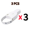 Three white telescopic body measuring tapes shown next to the product title