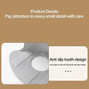 Close-up of a silver anti slip tooth design bed sheet corner tightener clip.