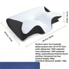 White horn butterfly memory foam pillow with black outer casing and transparent packaging
