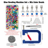 Blue beading machine set with mixed color beads and accessories for crafting