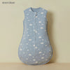 Light blue cotton sleep sack for baby or toddler with a white cloud pattern