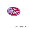 A round red embroidered patch with the text Dr Pepper and Est 1885