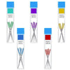 A set of precision sewing machine anti-jump needles in various colors and sizes packaged in clear tubes.