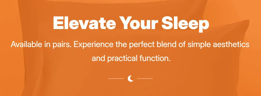 Orange pillowcases available in pairs, emphasizing simple aesthetics and practical function.