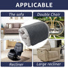 Three sets of waterproof headrest protector covers for a sofa, double chair, recliner, and large recliner.