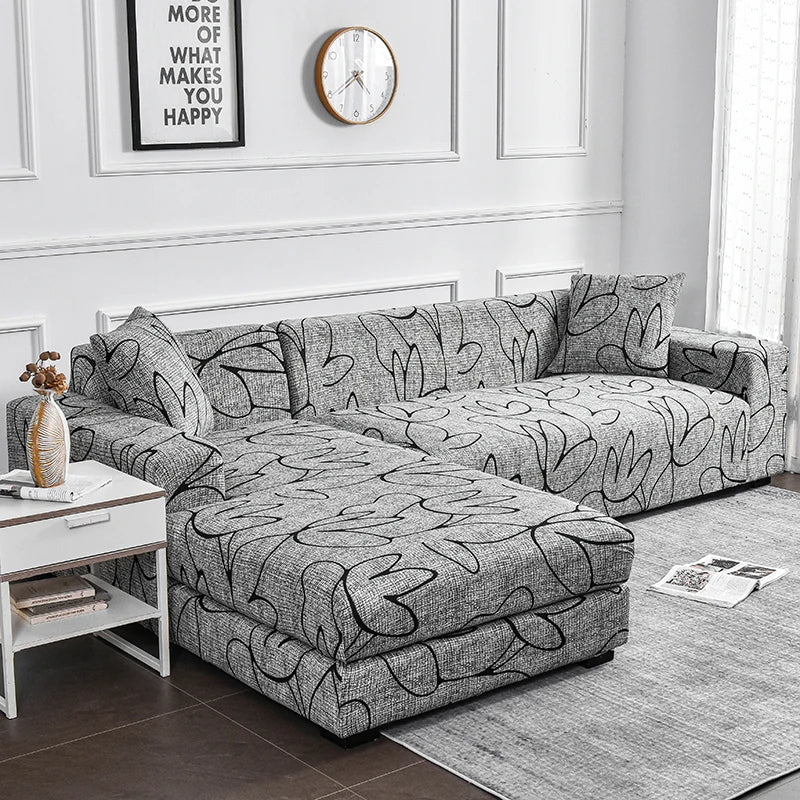Flower Print Elastic Sofa Cover Protector