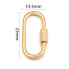 Gold stainless steel heart-shaped screw lock carabiner clasp for jewelry making