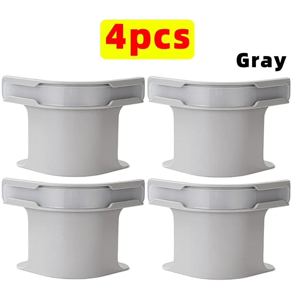 Four gray invisible bedsheet corner tightener clips shown individually.