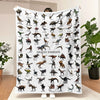 A large flannel throw blanket featuring various Jurassic dinosaur illustrations.