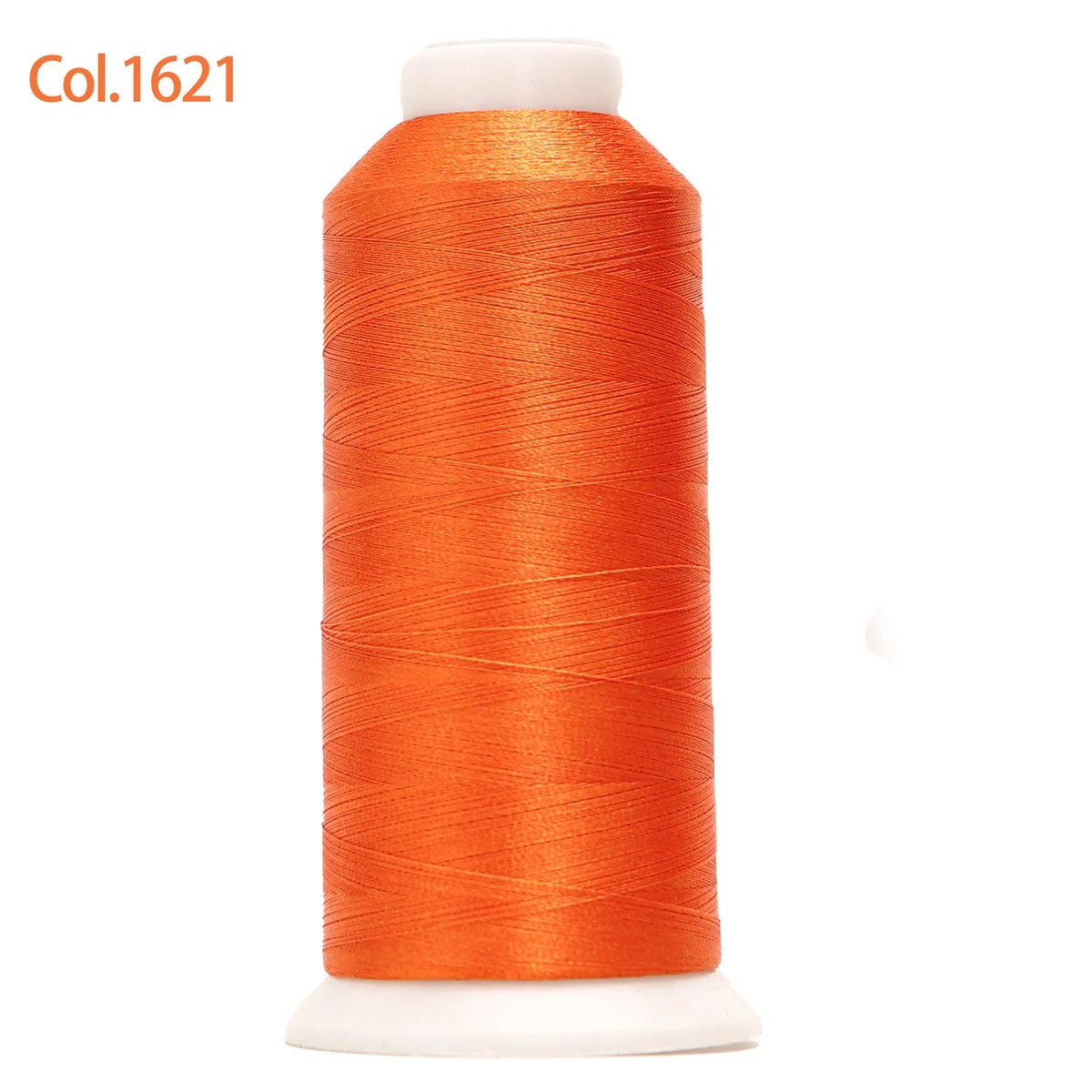 A spool of bright orange embroidery thread labeled Col.1621