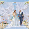Burgundy Velvet-Look Polyester Backdrop Curtain