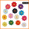 A set of 15 mixed iron-on patches featuring various colored flowers in shades of pink, red, purple, blue, yellow, and green.