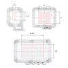 A magnetic embroidery hoop set showing various sizes and configurations of a square embroidery frame.