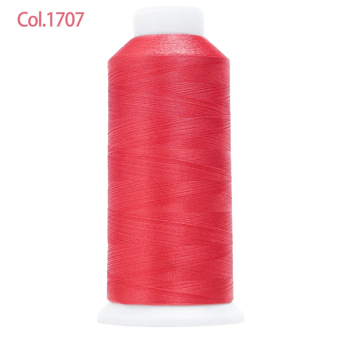 A spool of bright red embroidery thread labeled Col.1707