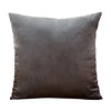 A dark gray velvet throw pillow cover with a smooth texture.