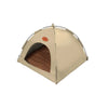 A beige pet teepee structure designed as a bed for cats and dogs.