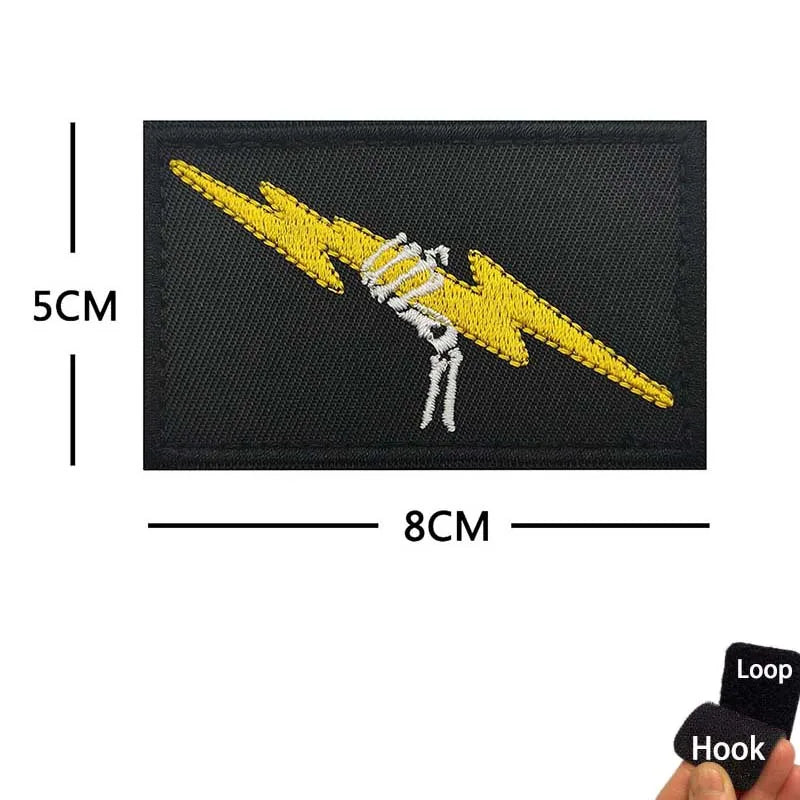 Blackbeard skull pirate flag embroidered patch with hook and loop backing