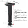 A black adjustable furniture support leg with various height options and a threaded base.
