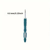 A single 4.0 mm crochet hook with an ergonomic handle in teal color.