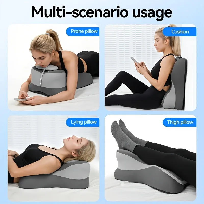 A set of multi-scenario pillows including a prone pillow, cushion, lying pillow, and thigh pillow for neck and back support.
