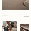 A beige stretchy polar fleece sofa cover draped over a modern sectional sofa with a patterned throw blanket.