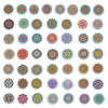 A collection of colorful mandala graffiti stickers in various sizes and patterns for phone and decoration.