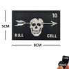 Blackbeard skull pirate flag embroidered patch with hook and loop backing