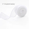 Roll of white silky organza ribbon measuring 4 times 10 yards or 9 meters for crafting and wrapping