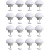 A set of white adjustable quilt and fabric clips with metal arms.
