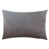 A square, dark gray velvet throw pillow cover.