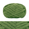 A tightly knitted olive green wool finger line scarf with a textured, chevron pattern.