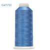 A spool of blue embroidery thread labeled Col.1733