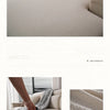 A light beige stretchy polar fleece sofa cover draped over a modern sectional sofa with a patterned throw pillow.