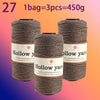 Three spools of Hollow yarn, each containing 27 skeins, totaling 450g for knitting and crochet.