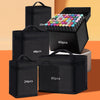 Black portable marker storage pouches of various sizes, including 24pcs, 48pcs, 60pcs, and 80pcs.