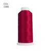 A roll of magenta embroidery thread with a white core.