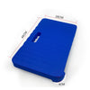 A blue thick protective kneeling mat designed for hard floors, shown from the side.
