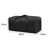 Black durable Oxford cloth storage bag shown with dimensions 31cm by 70cm by 24cm